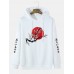 Mens Wintersweet Print Chinese Long Sleeve Hooded Sweatshirts