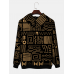 Mens Tribal Printed Kangaroo Pocket Long Sleeve Casual Hoodies