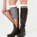 Unisex Winter Leg Warmer Thicken Fleece Liner Knit Knee Pads Warm Diamond Tube Socks Boots Deco