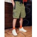 Mens Letter Side Stripe Pockets Print Casual Drawstring Cargo Shorts