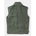 Men Solid Zip Pocket Drawstring Hem Waistcoats