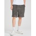 Mens Textured Side Split Solid Color Drawstring Shorts