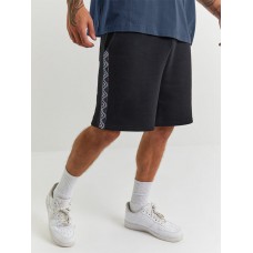 Mens Side Ethnic Ribbon Loose Drawstring Waist Shorts