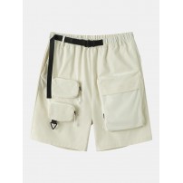 Men Multi Pocket Zip Designed Utility Belted Cargo Shorts