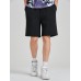 Mens Pattern Textured Loose Mid Length Drawstring Shorts